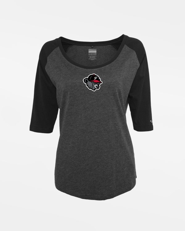 Diamond Pride Ladies 3 4 Contrast Raglan T-Shirt  Freising Grizzlies , Bear, heather dunkelgrau-schwarz Jetzt online